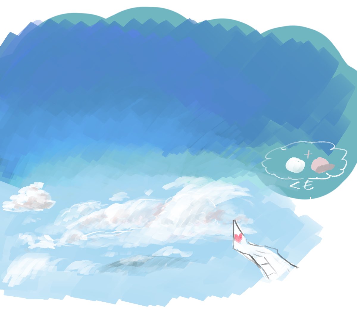 「今日見た雲を忘れたくなくて描いたやーつ 」|₂₄*のイラスト