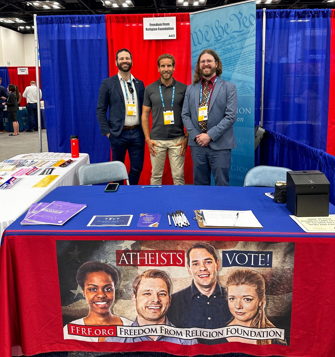 Staff members Mark Dann, Chris Line, and Ryan Jayne were at the #NCSLsummit in Indianapolis earlier this week representing FFRF Action Fund. They engaged with legislators from around the country about preserving true religious freedom and the separation of state and church.