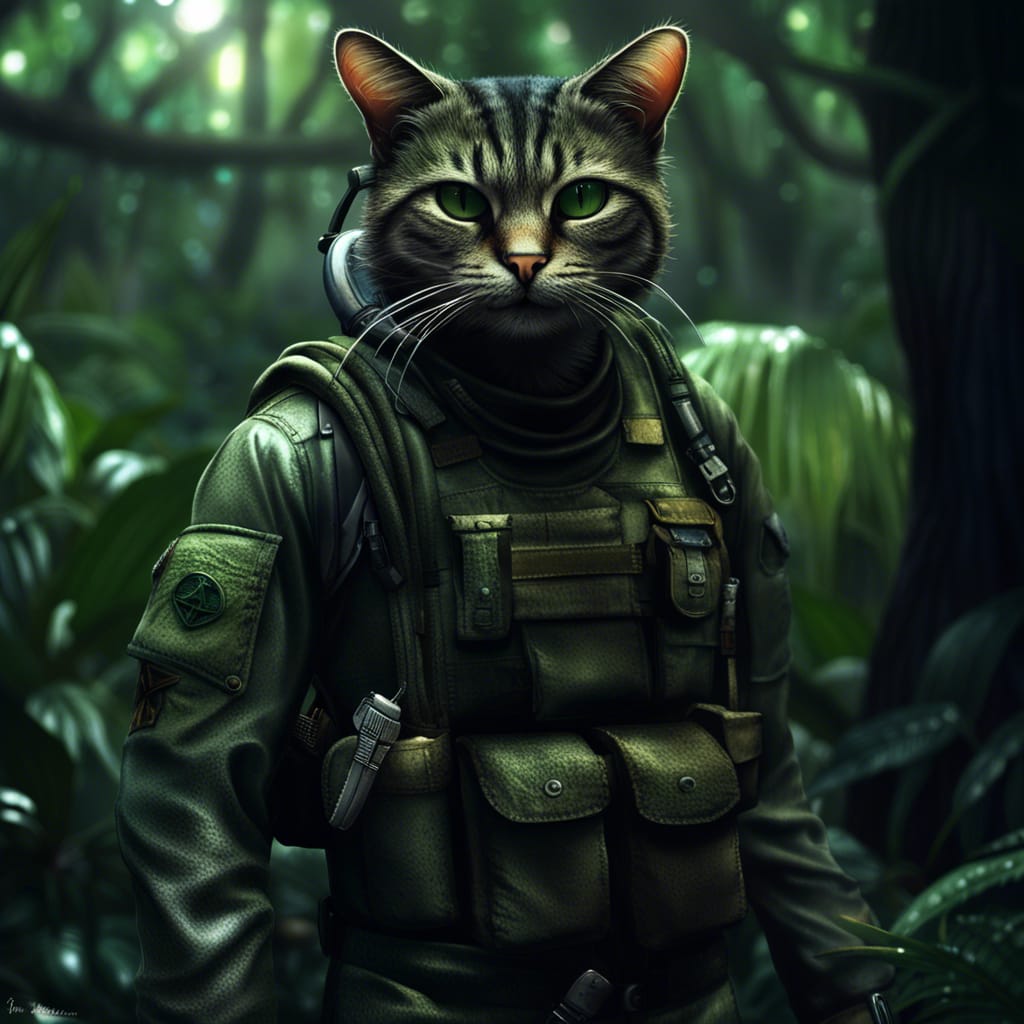 #catwar #catsoldier #nightcafe #hyperrealism