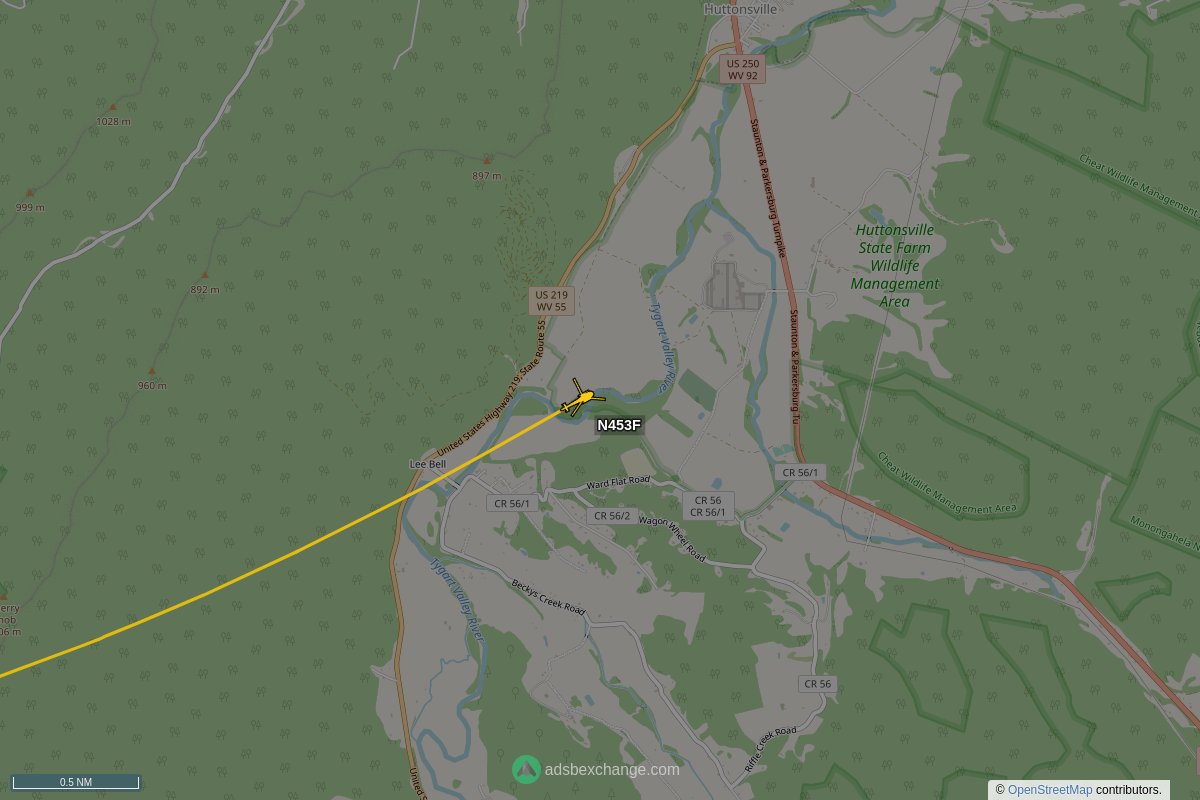 policeoverhead's tweet photo. Baltimore Police aircraft #N453F (a AS50) was spotted near Randolph County, WV around 16:40 UTC squawking 4056 https://t.co/MC3v3QyG0Z #BPD #BaltimorePD https://t.co/1qucNKFCRx