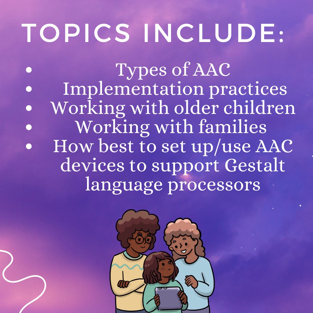 SLT Autism SIG (@sig_autism) on Twitter photo Save the date for our upcoming AAC study day with the <a href="/AceCentre/">Ace Centre</a> in collaboration with <a href="/PaedIDSIG/">SLT Paed ID SIG</a>
#aac #alternativeaugmentativecommunication #gestaltlanguageprocessing Save the date for our upcoming AAC study day with the <a href="/AceCentre/">Ace Centre</a> in collaboration with <a href="/PaedIDSIG/">SLT Paed ID SIG</a>
#aac #alternativeaugmentativecommunication #gestaltlanguageprocessing