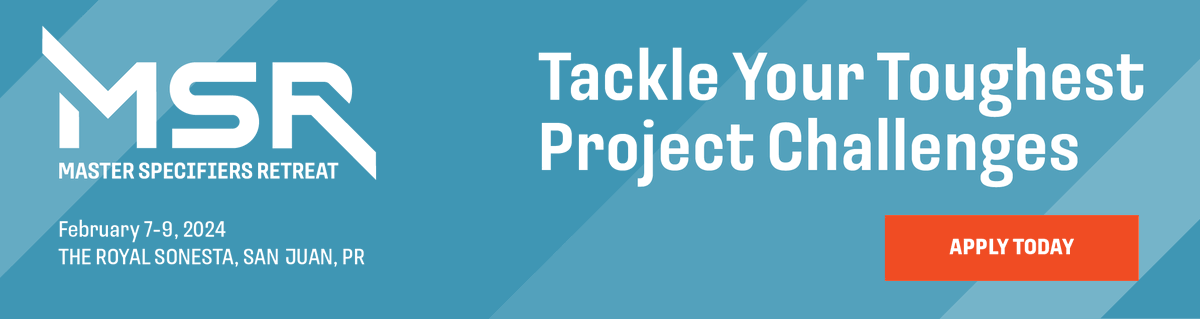 The CSI Master Specifiers Retreat (MSR) is a unique opportunity to get it all... professional development, networking, and a fantastic getaway!

Join us in San Juan, PR on February 7-9, 2024 at the beautiful Royal Sonesta.

Find out if you qualify: bit.ly/3s35QqZ