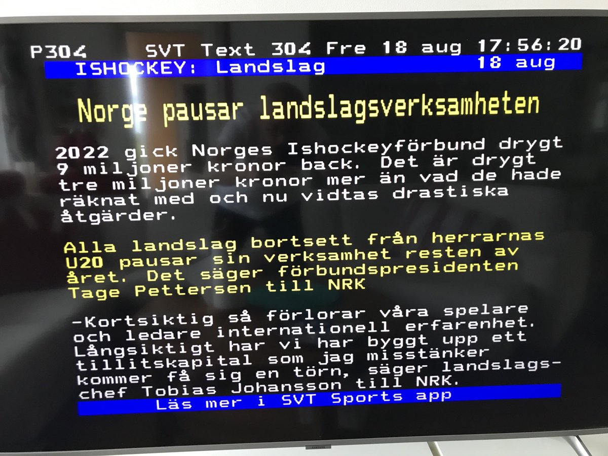 En världsnation i idrott, en nation runt de 10 bästa i världen i ishockey, måste pausa landslagsverksamheten och vad jag förstår inskränka administrationen på kontor/ledare dessutom. Frågan måste ställas: Hur sköts norsk ishockey egentligen? Detta är ju fatalt!🇳🇴En skam!