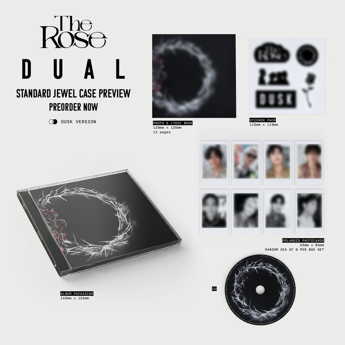 [DUAL] Physical Album Preorder Standard Jewel Case - Dusk Version Preorder Now: officialtherose.store/products/pre-o… More information: officialtherose.com/dual-album #TheRoSeDUAL #TheRose #더로즈