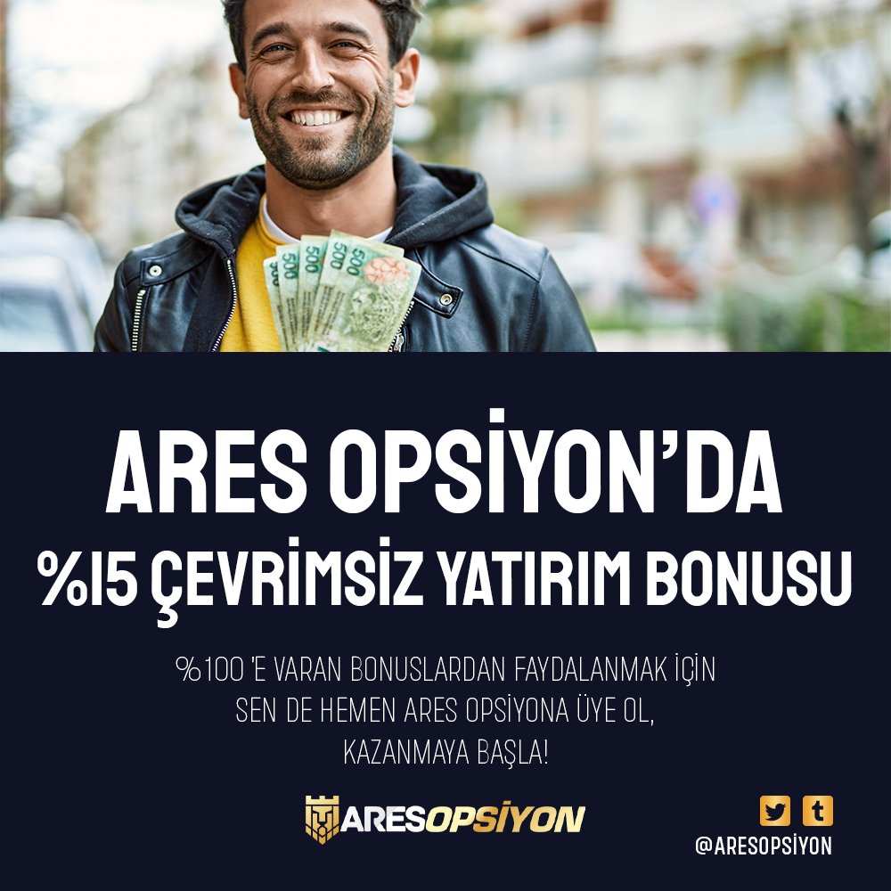 aresopsiyon's tweet photo. 📈 Ares Opsiyon 'da %15 Çevrimsiz Yatırım Bonusu Seni Bekliyor.

🎁 %100 'e Varan Bonuslardan Faydalanmak İçin, Sen de Hemen Ares Opsiyon 'a Üye Ol, Kazanmaya Başla! https://t.co/R2EgDC5NUs