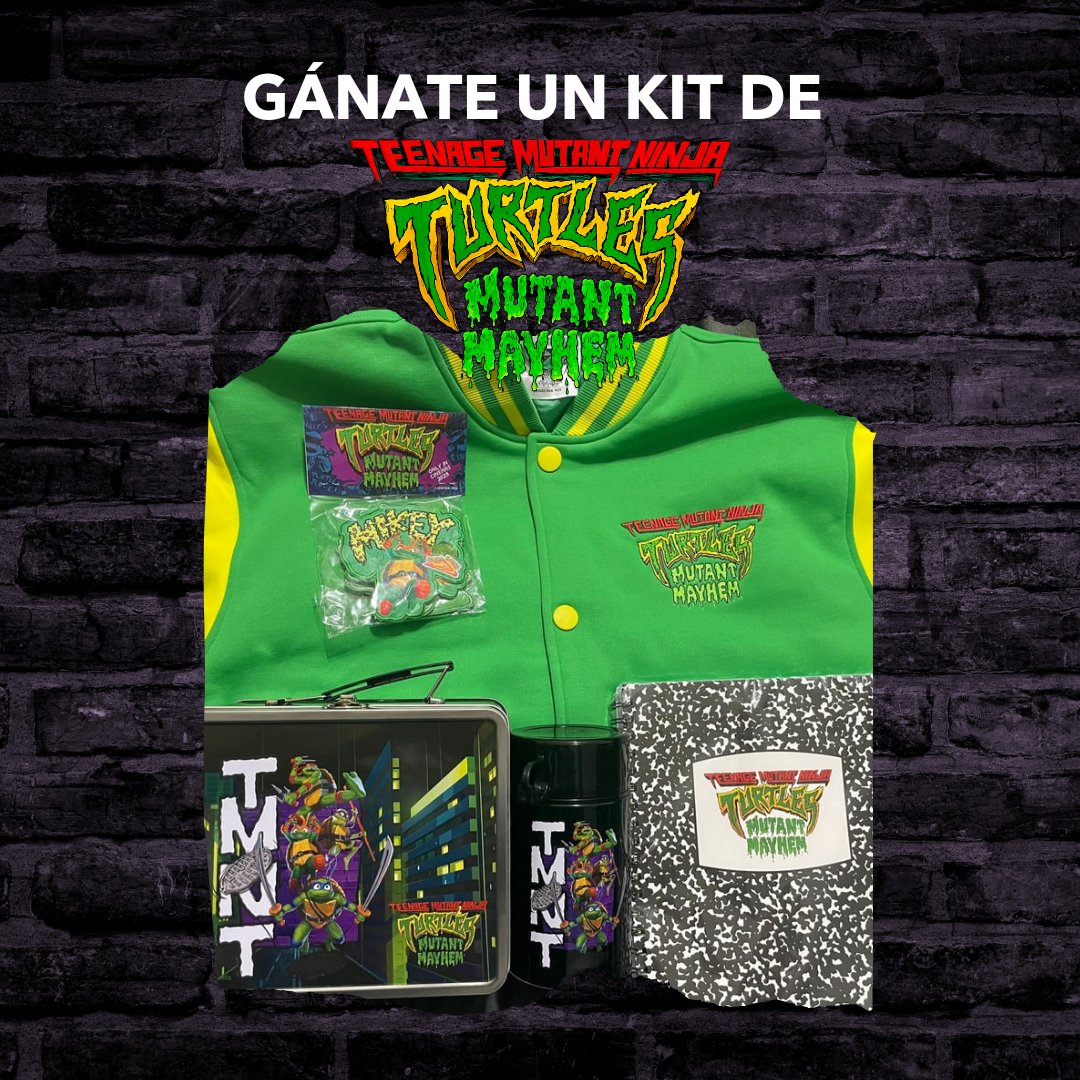 TuSpoilerMx's tweet photo. ¡Kit especial de las #TortugasNinja! 💝🎁

🐢 El Kit incluye chamarra, parches, vaso, lonchera y una libreta

✅ Para participar: RT a este post, dinos cuál es tu tortuga favorita y menciona a un fan de las #TortugasNinja 

Sólo CDMX 🇲🇽 | @ParamountMexico https://t.co/5HDW1RzoBC