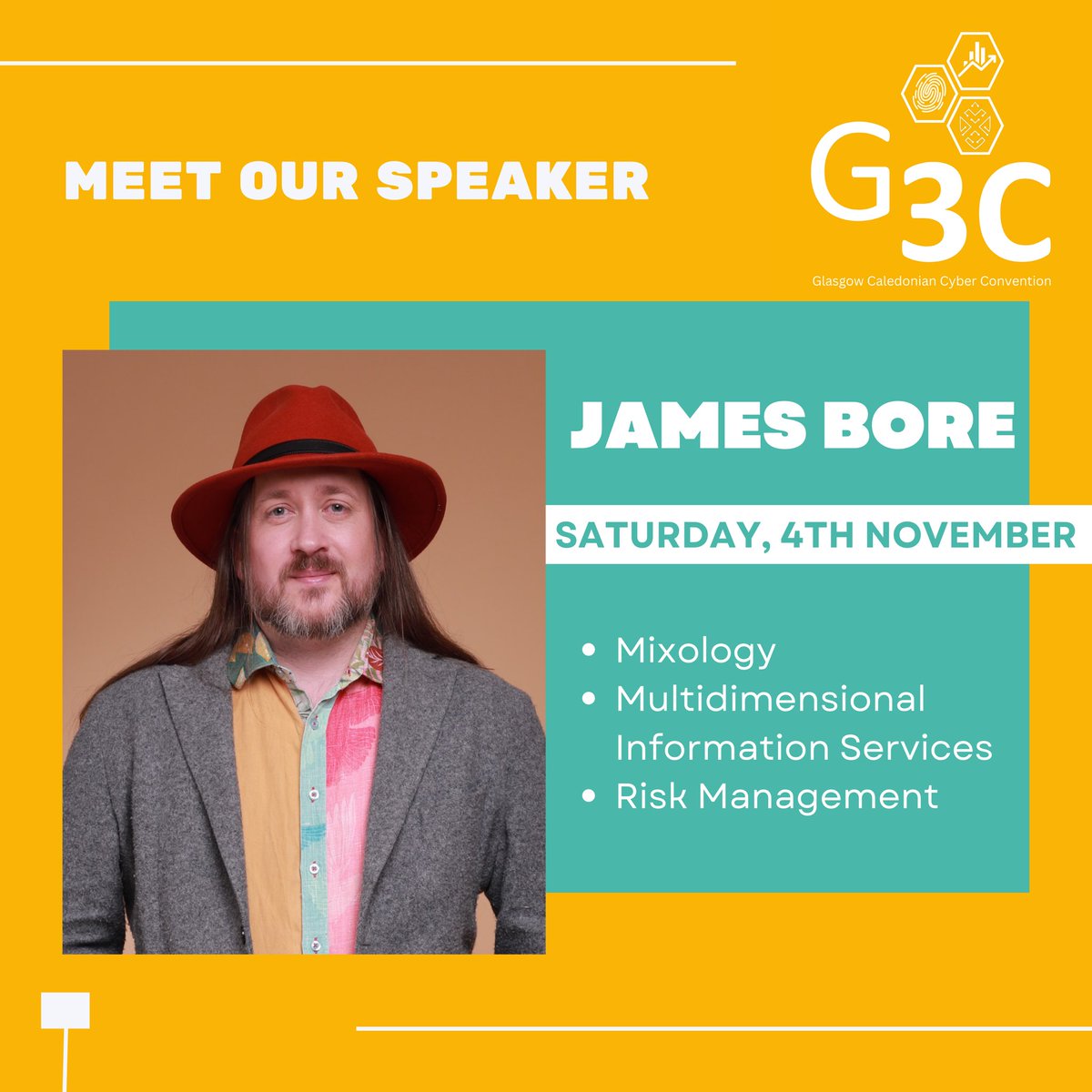 GCUHacking's tweet image. We’re delighted to announce that @Coffee_Fueled will be delivering a talk at G3C about Mixology, Multidimensional Information Services and Risk Management. 

Buy the tickets at eventbrite.co.uk/e/glasgow-cale…

#g3c #ehs #cybersecurity #ethicalhacking #cybertalk #networking