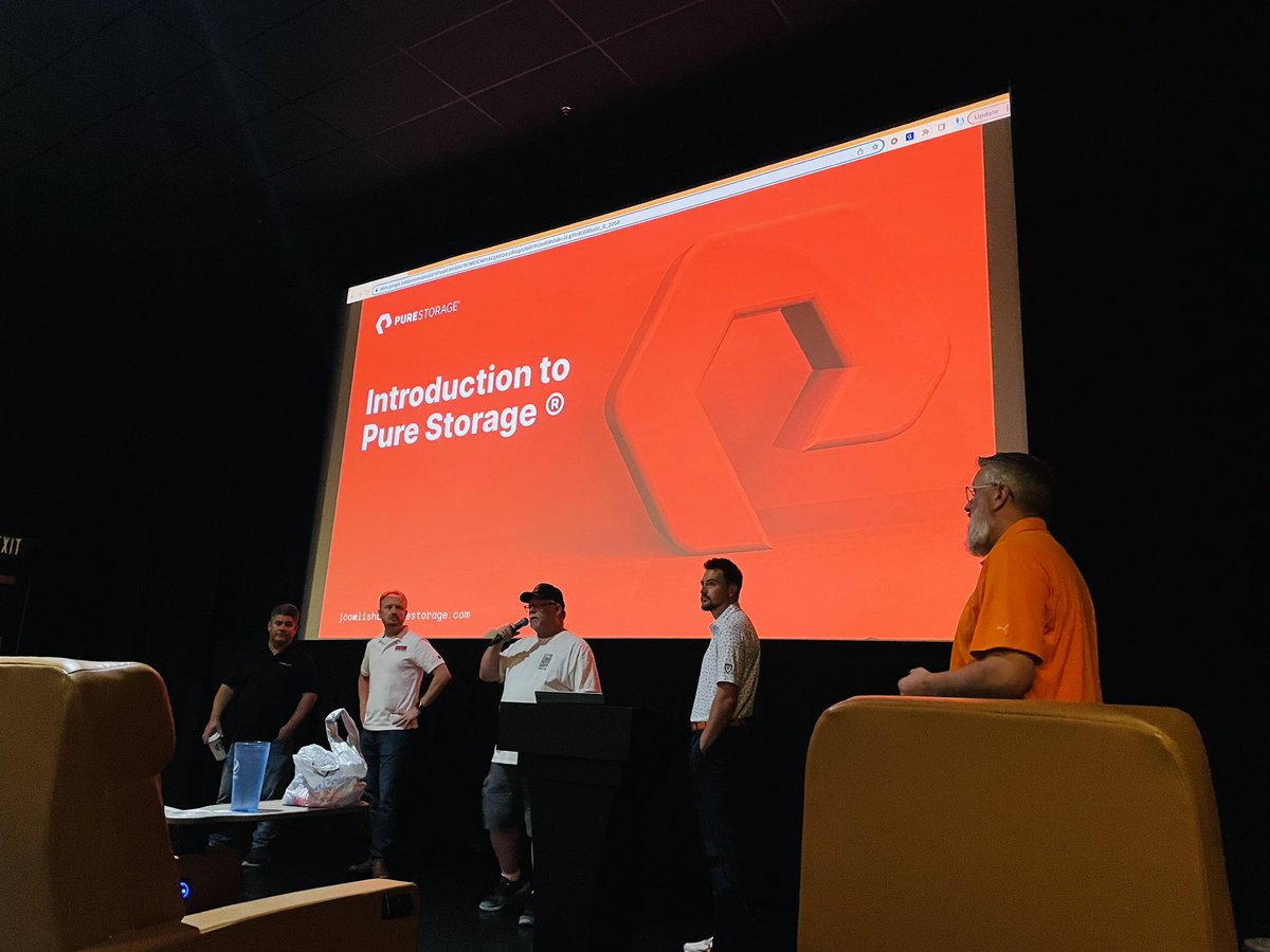 bdseymour's tweet photo. @DFWVMUG learning about all the powers of @PureStorage https://t.co/WTf4jqZJUZ