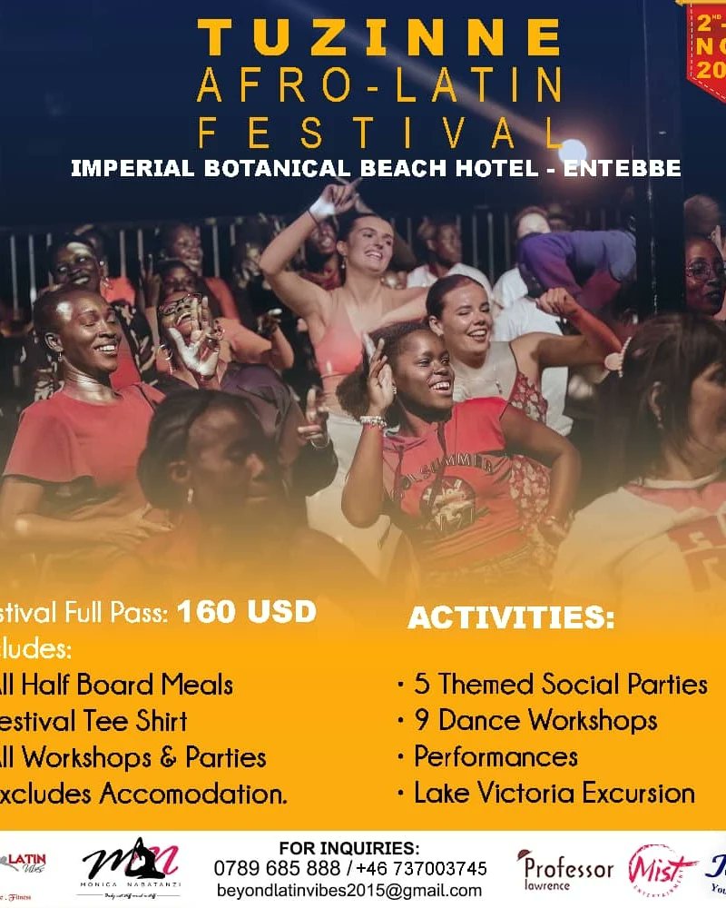BLVKampala's tweet image. Its here! 3rd edition if the Tuzinne Afro Latin Festival! 2-5 of November in Entebbe. Book your spot now!
#Tuzinneafrolatinfestival 
#Beyondlatinvibes