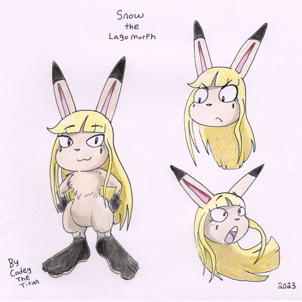 CodeyTitan's tweet photo. Here's some Digital Versions i've made of my Characters Snow and Kipper's Concept Art. #ArtistOnX #Anthro #Kipper #Snow #OC #OriginalCharacter #ConceptArt #Lagomorph #Catworm #Cat #Bunny #BunnyGirl #Art #DigitalArt #Rabbit https://t.co/QKXNZYmbzZ