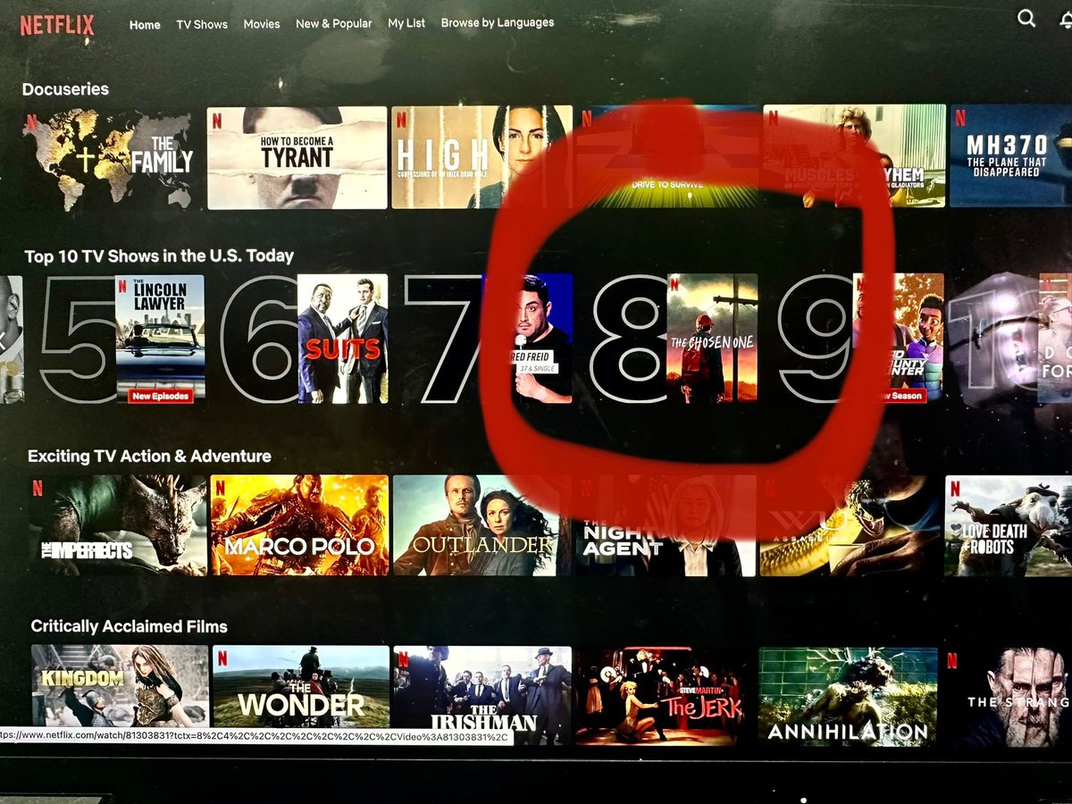 mrmarkmillar's tweet photo. YOW! The Chosen One, our Mexican Netflix show, has just cracked the top ten in the United States, jumping four places yesterday in Mexico and smashing it in Spanish speaking territories! HUGE thanks to everyone and again - NO SPOILERS!!! :) https://t.co/lrng9tmk7Q
