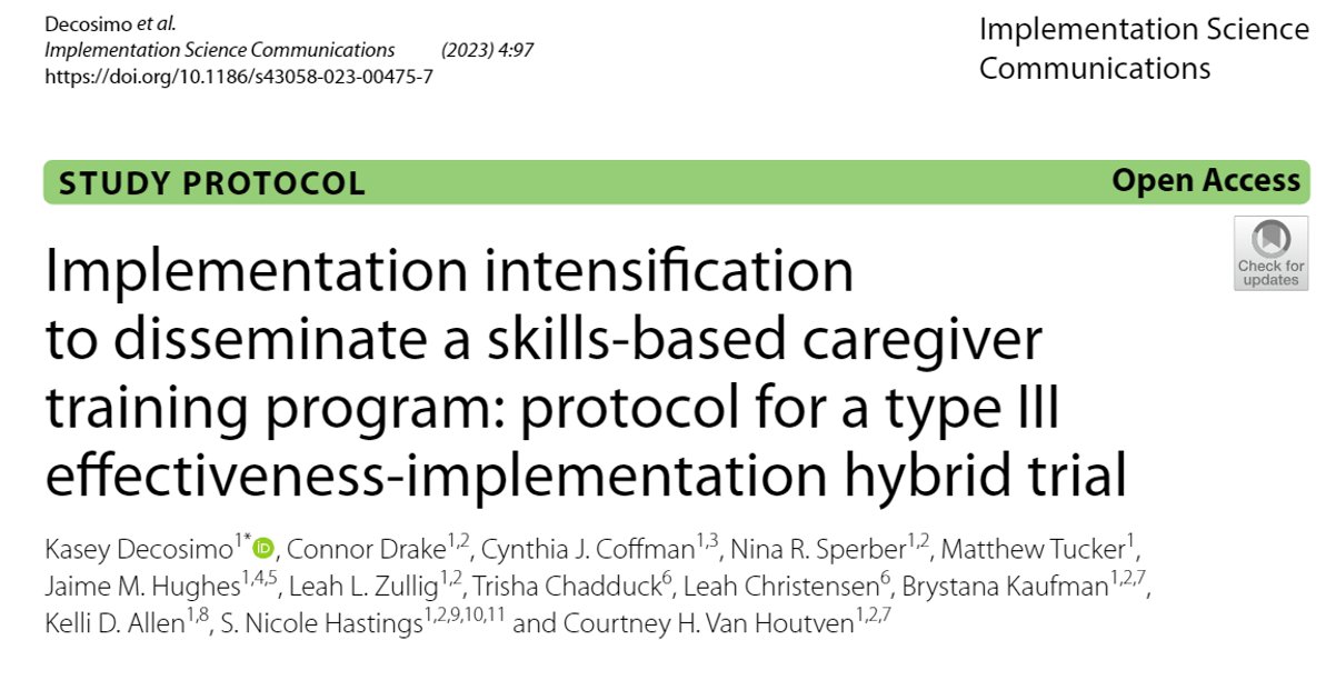 The #Function_QUERI team is excited to share a new protocol evaluating #implementation intensification in 25 VA hospitals delivering the #CaregiversFIRST skills training program ➡️ rdcu.be/djH0A #QUERI #VAresearch