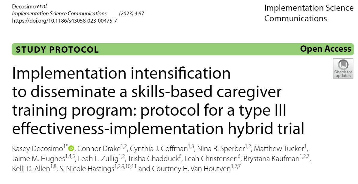 DurhamADAPT's tweet photo. The #Function_QUERI team is excited to share a new protocol evaluating #implementation intensification in 25 VA hospitals delivering the #CaregiversFIRST skills training program ➡️ https://t.co/G8SRUbS5Fw  #QUERI #VAresearch https://t.co/fCuaBZ7M7T