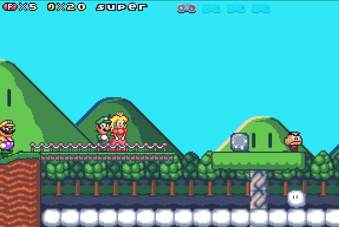 Xand0r's tweet photo. I made a Game Jam entry using the Mario engine I've been working on for years! https://t.co/Q4U97ehywJ #supermario #mfgg #mfggjam #marioismissing https://t.co/vSaVyrszqx