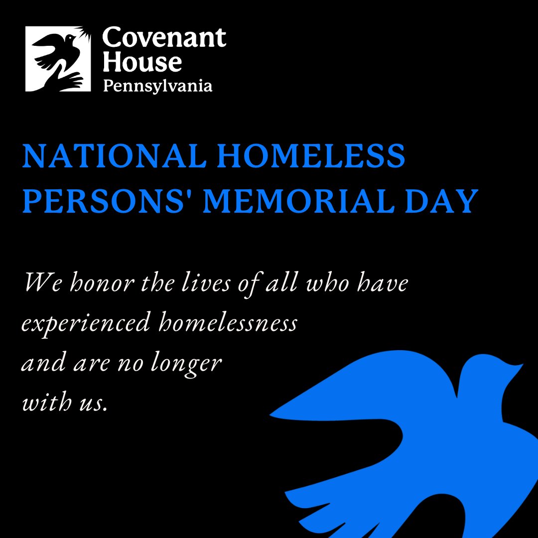 Today on National Homeless Persons' Memorial Day, we remember and honor those who have experienced homelessness and are no longer with us. Let their memory inspire us to work tirelessly towards a future where homelessness is a thing of the past.