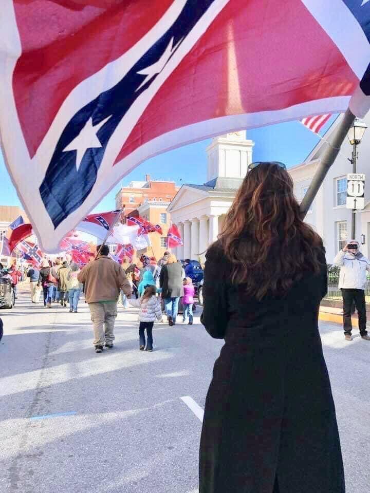 thevaflaggers's tweet photo. They want the monuments gone for the same reason they want the Battle Flags gone... because they serve as reminders of a time, not that very long ago, when men had the courage and conviction to rise up and fight back against tyranny, and the fortitude to sacrifice everything for the right of self government...and the fact that there are some of us who STILL cherish those ideals scares the living daylights out of them. ~Susan Lee, Virginia Flaggers 
#NeverForget #NeverSubmit
