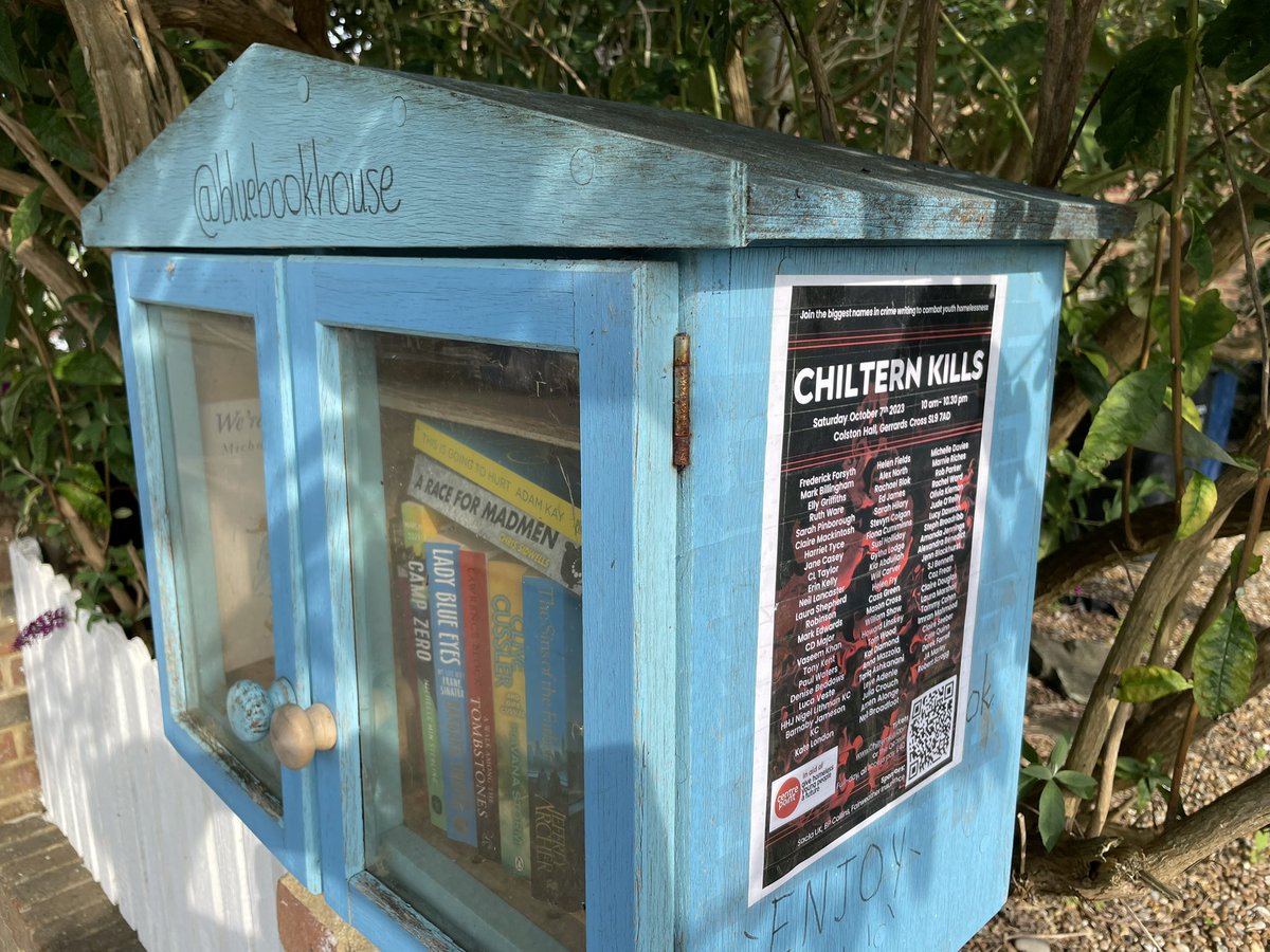 Oh look - the book house has its own #ChilternKills poster. If you squint you’ll a huge number of #CrimeFiction authors appearing at <a href="/ChilternKills/">ChilternKills</a> to help the <a href="/centrepointuk/">Centrepoint</a> homeless charity