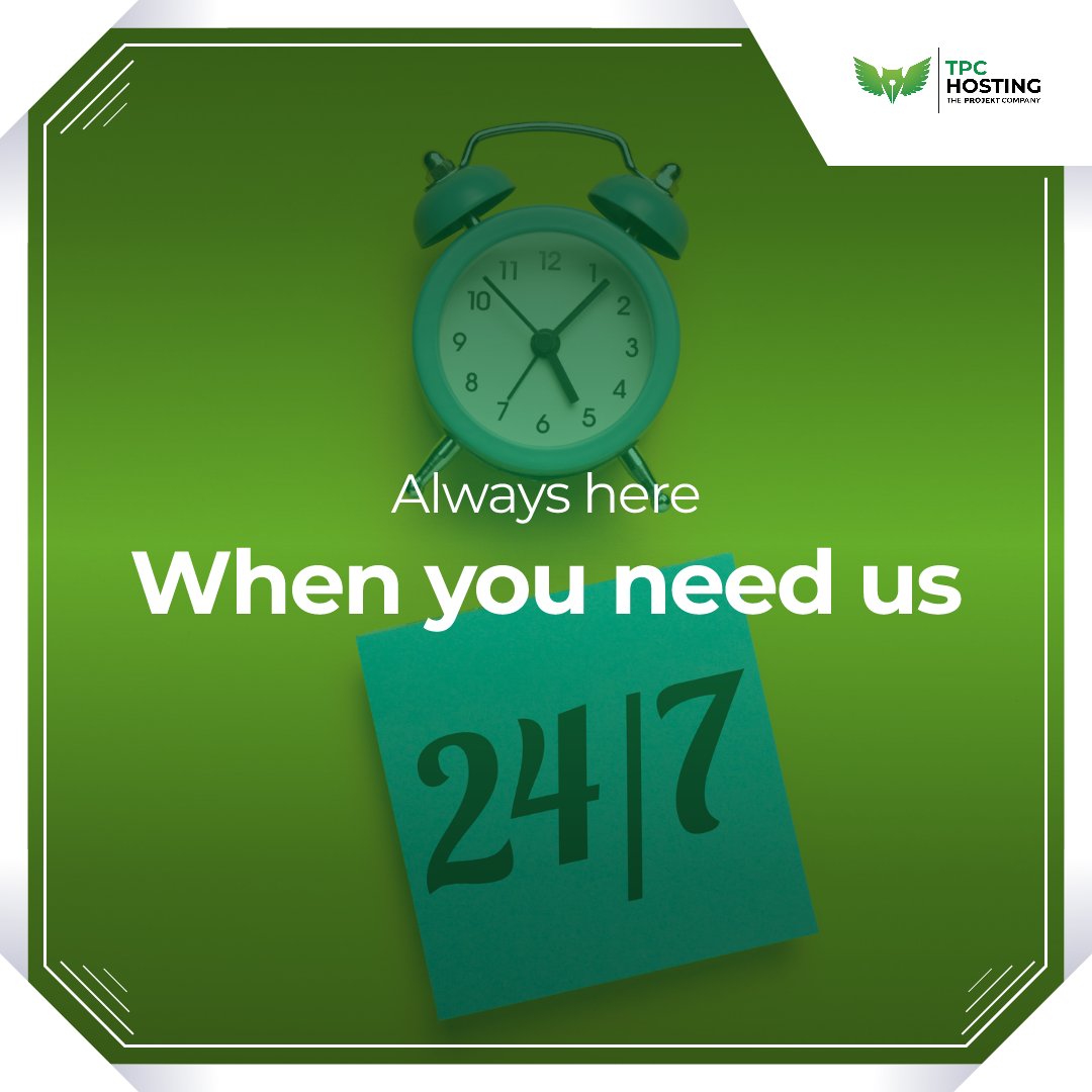 The_Projekt_Co's tweet image. ⏰ Day or night, we&apos;ve got you covered! TPC Hosting&apos;s 24/7 customer support is just a call away.

 #CustomerCare #TPCHosting