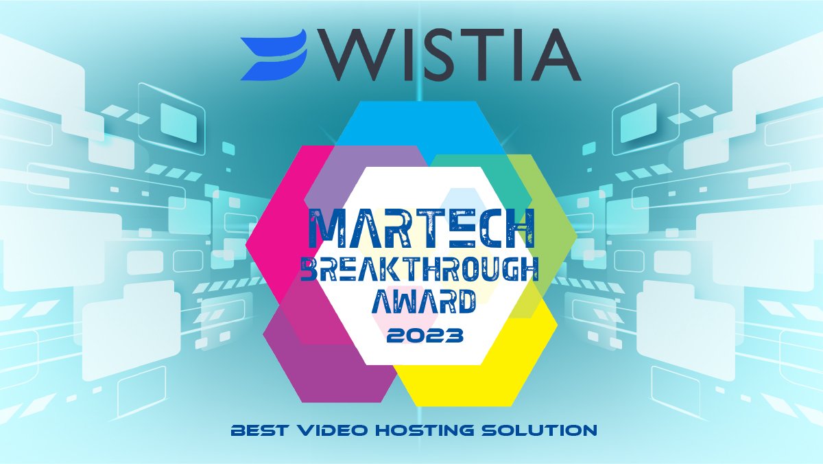 wistia's tweet image. 🏆 Guess what? Wistia has just snagged the #MarTech Breakthrough Award for &quot;Best Video Hosting Solution!&quot; A huge shout-out to all our users who&apos;ve helped us make some video magic. Keep those cameras rolling. @MarTech_Awards #MarTechBreakthrough