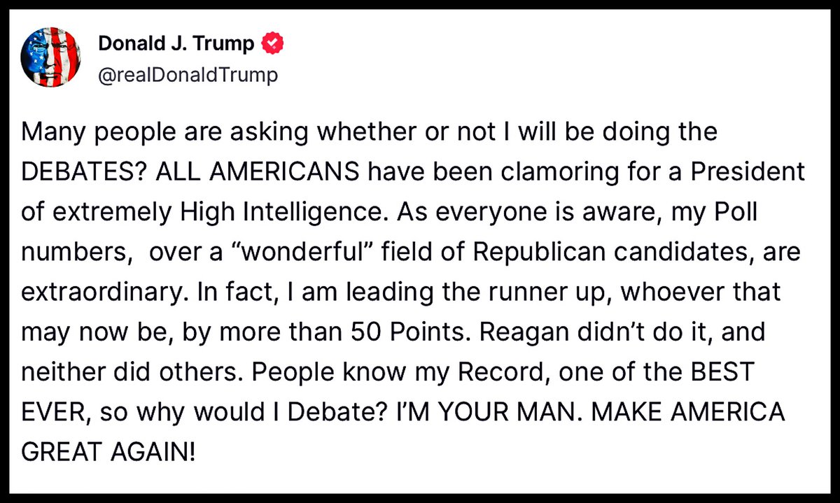 If your record as President was so great, why wouldn’t you want to get on stage and tell us about it? You know… How you built the wall (whoops, never mind). How Mexico paid for the 50 miles of wall built (whoops, never mind). How successful “Infrastructure Week” was (whoops,…