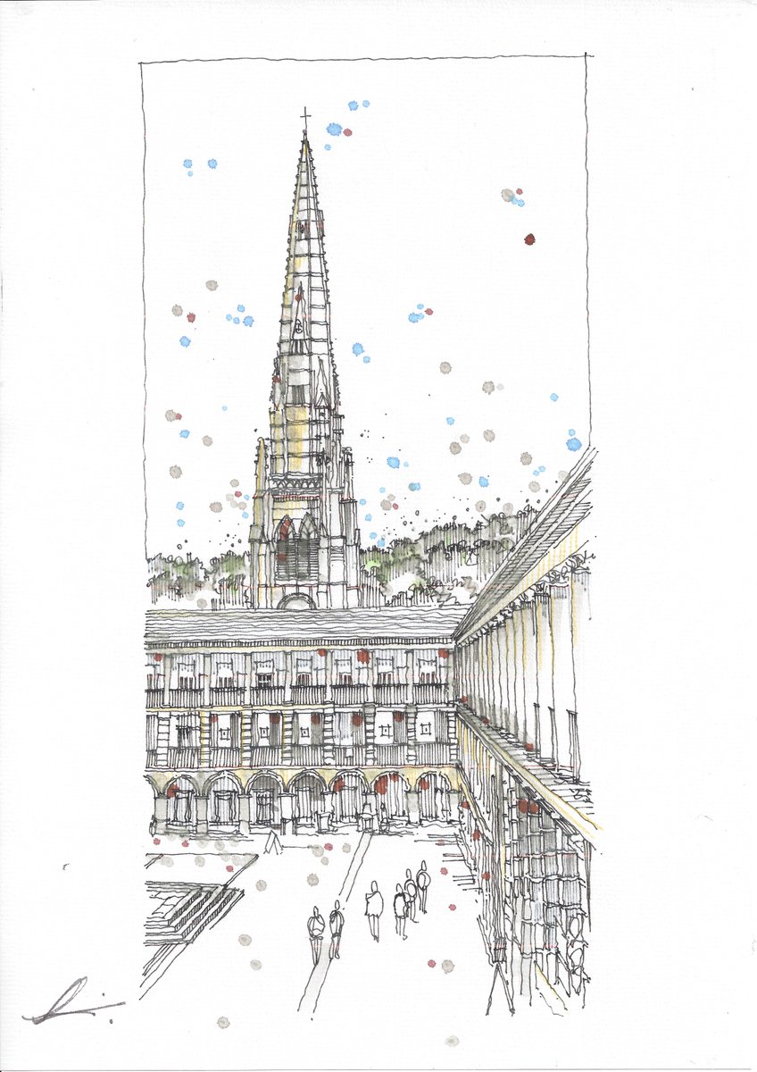I had the privilege of drawing @ThePieceHall 3 years ago and I (virtually) met the fabulous @NickyChanThomDL & @rogermarshOBE So loved seeing the BBC article today (link below)...I need to do more drawings! bbc.co.uk/news/uk-englan…