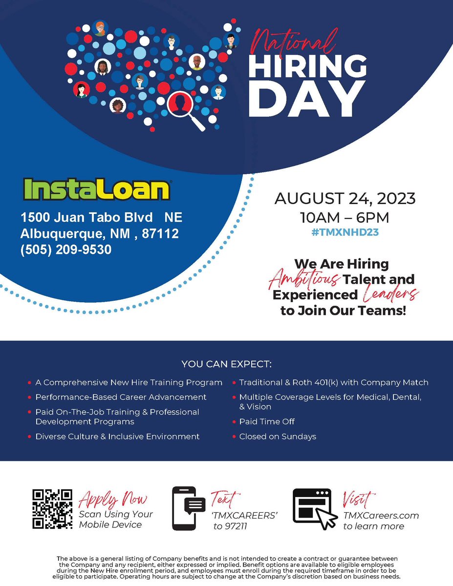 NM_151_'s tweet image. National Hiring Day is YOUR opportunity to interview for an opening on one of our growing teams! We have positions available nationwide. Learn more about #TMXNHD23 #nmworkforceconnection #Albuquerque #nmjobs #careers and join us on August 24th! &amp;gt;&amp;gt;
na01.safelinks.protection.outlook.com/?url=https%3A%…