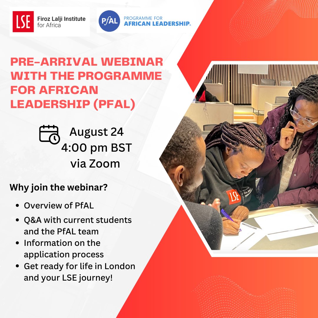 🌍🇬🇧We're ready to receive the new generation of African leaders and welcome them into our amazing PAL community! If you're an African LSE PG offer-holder join us next Thursday, we're going to answer all of your questions!!! #pfal13 #welcometolse #africanleaders