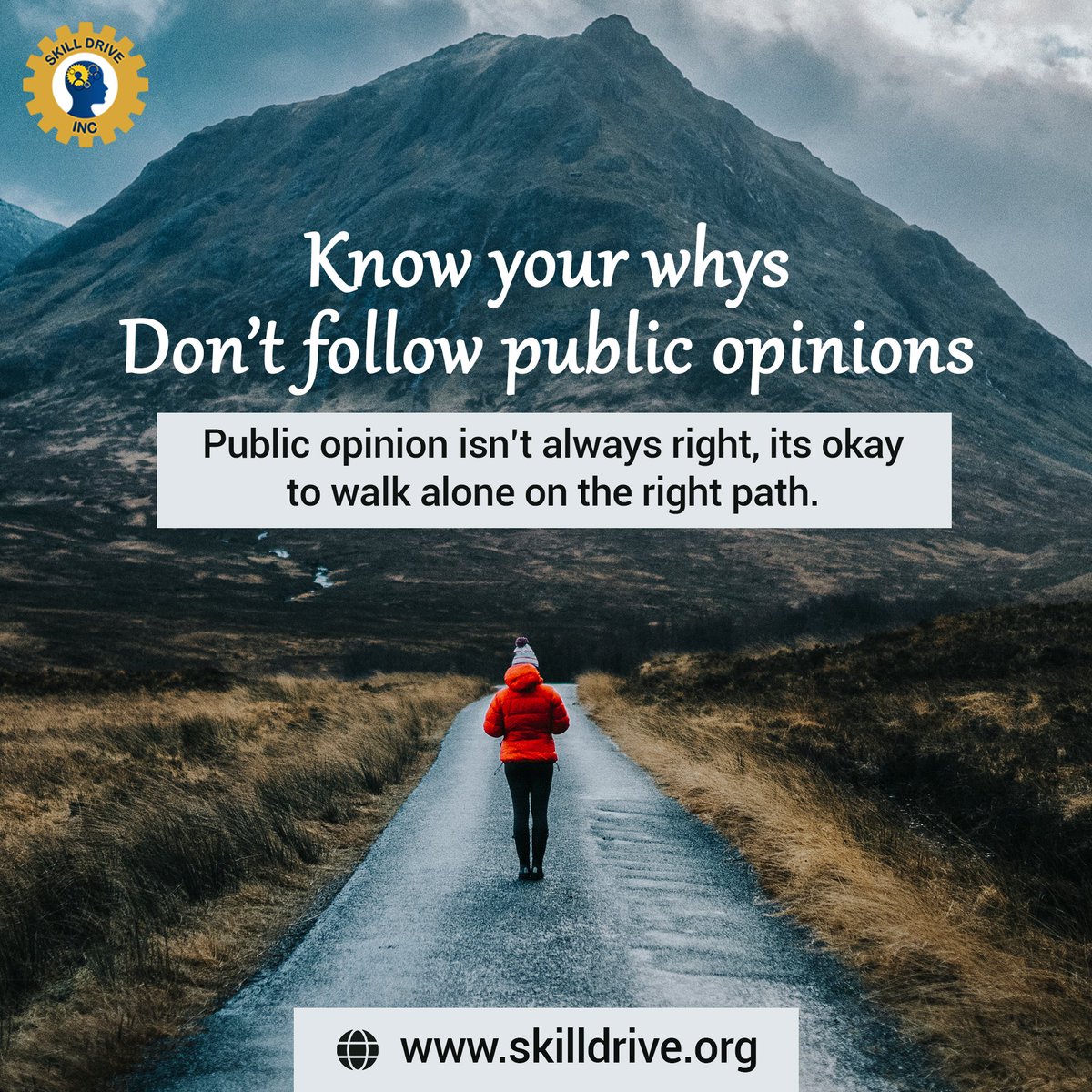 skilldrive's tweet photo. Life isn't a popularity contest but a journey of self-discovery. Know your 'whys' &amp; let your uniqueness shine. #KnowYourValue #BelieveInYourself #Hope #Change #SkillDrive #Charity #SkillsAquisition #Empowerment #PovertyAlleviation https://t.co/v0V5Rf0nsc