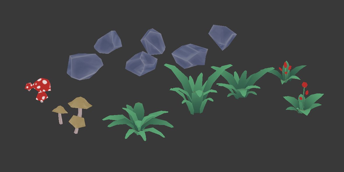 Nyangire's tweet image. These were actually textured using #sprytile
with faces being mapped to a square texture.
Sprytile has more uses then just tiling.
#indiedev #3DModel #lowpoly #IndieGameDev #b3d #３ｄモデル