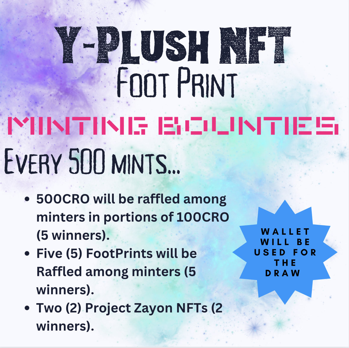YplushNft's tweet photo. 🗓️ Save the #MINT date: August 19th, 7PM UTC!!🔥
✅️ Get Ready for Plu$h Foot Print #NFTs Mint!!! seize your chance to be part of the #NFTCommunity!!! 🫂
◇Join the #Discord for more info!!!
https://t.co/5M4xP8mBXQ
#TimeDapp #CronosNFT #Cronoschain #NFTGateway #Mintdrop https://t.co/kaqJhsWSOb
