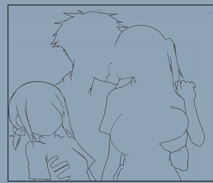 今自分が試してみてるペン入れのやり方です(下書きレイヤーは非表示にしています)
1枚目のようにまずざっくりとアウトラインをやや太めの線で描き、その後2枚めのように内部を外側よりやや細めの線で書き込んでいっています 最後瞳HLとか斜線とかやって線画完成 