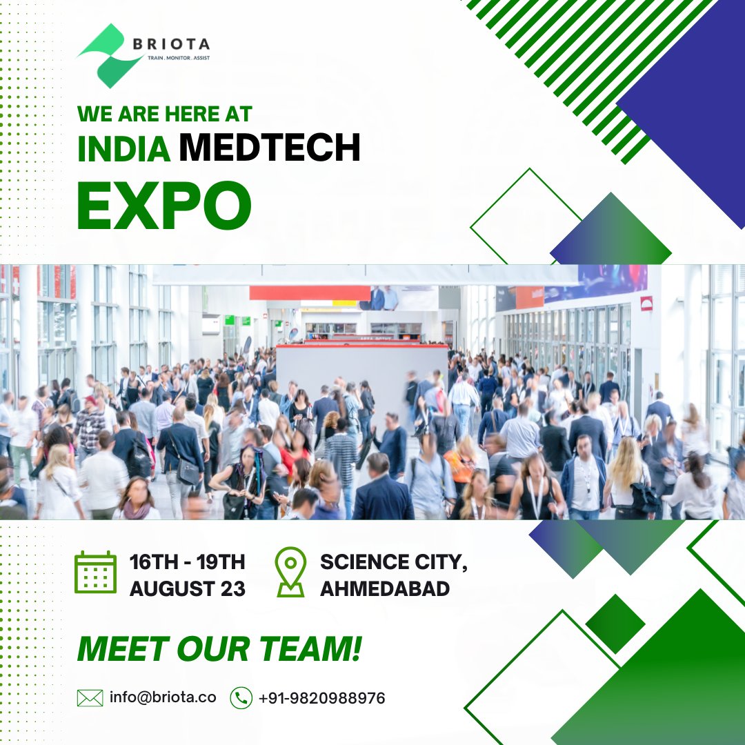 Briota is here at the India MedTech Expo 2023 in Ahmedabad today and tomorrow!
Get ready to witness the evolution of healthcare! See you there! 👩‍⚕️👨‍⚕️

#IndiaMedTechExpo #HealthcareInnovation #MedTech2023 #BriotaLunghealth #LungCare
