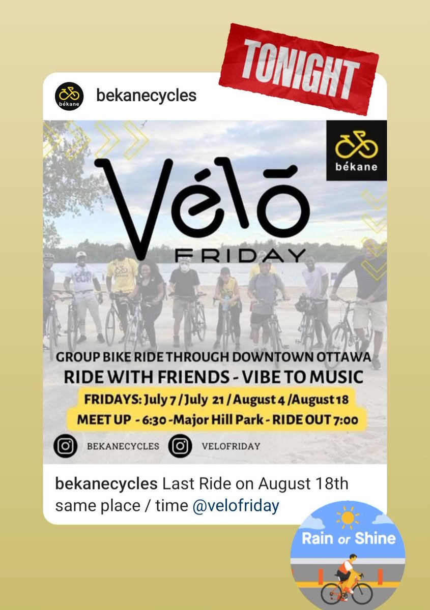 Bekanecycles's tweet photo. Rain or Shine we will be there. Hopefully there will be more shine than rain. 630 meetup / 7 pm ride out. VeloFriday. https://t.co/ehLhtZ7Zzy