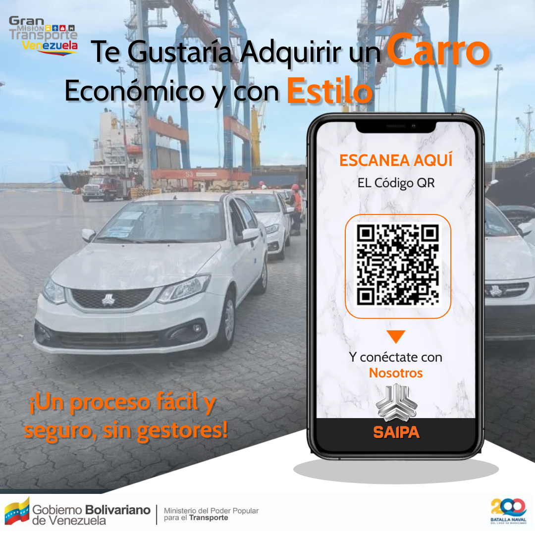 #SabíasQué puedes adquirir tu vehículo iraní escaneando el código QR. Al registrarse, le llegará un mensaje de confirmación y aceptación de condiciones. ¡Un método rápido, seguro y sin gestores!

#VamosConLasBricoMiles