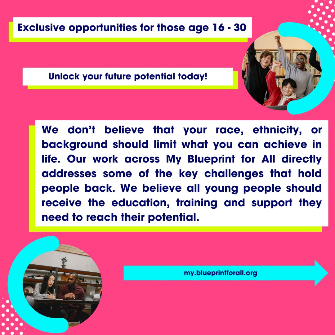 If you are between 16-30 years old and would like further support reaching your career goals, create a My Blueprint for All profile and access all the platform has to offer. Create a profile today: my.blueprintforall.org/yp/s/ Dream career? There’s a blueprint for that.