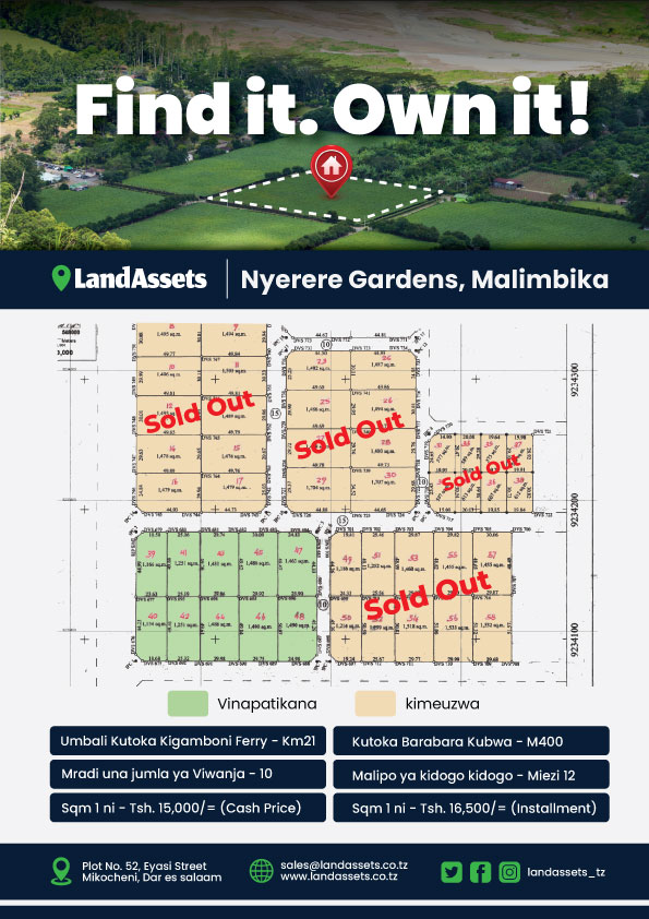 landassets_tz's tweet photo. Wahi sasa viwanja vimebaki vichache!
- Malipo ni Kwamkupuo pamoja na kwa Awamu
- Muda wa malipo ya kwa awamu ni miezi 12

0762 860 416 | 0789 428 101
sales@landassets.co.tz
https://t.co/vv0sTaCo2L

Ukiona Tangazo hili mfahamishe na mwenzako.
#landassets #viwanja #realestate https://t.co/wqBLuAYe6I