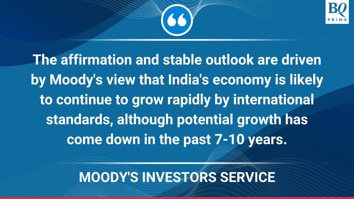 NDTVProfitIndia's tweet photo. #Moody's affirms #India's #Baa3 ratings; outlook stable.

Here's why: https://t.co/qLEGyM79FR https://t.co/XqYR9ZNUEH
