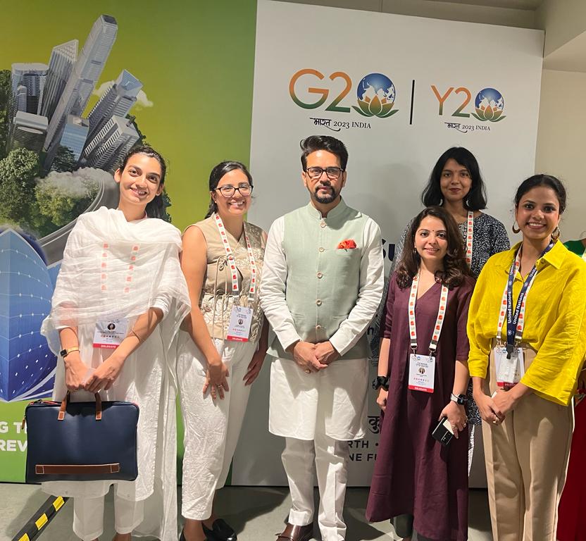 Inspiring young women from #TeamUNinIndia joined the @IndiaY20 summit in Varanasi to amplify youth voices and witness the finalising and signing of the Y20 communique.
