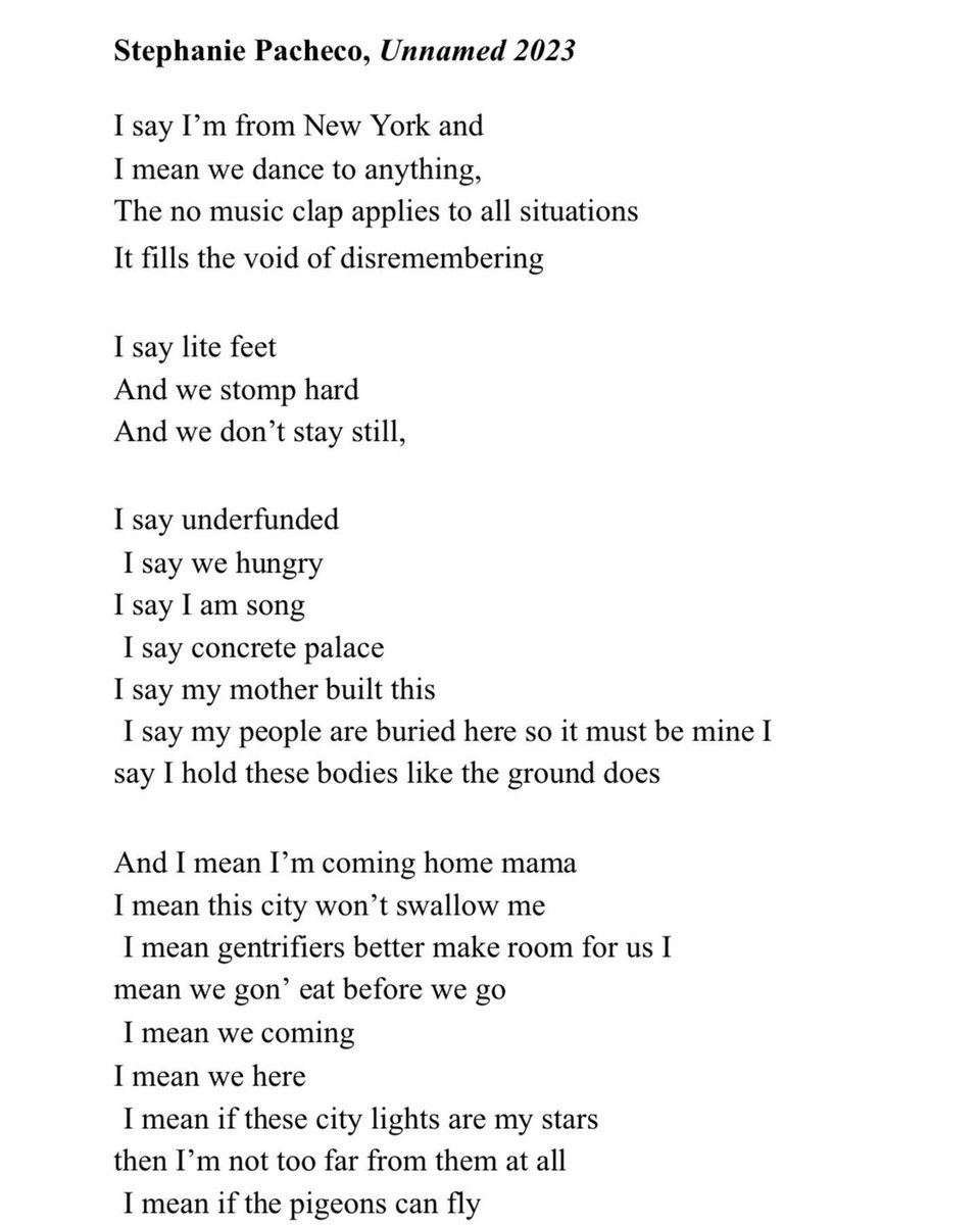 urbanwordnyc's tweet photo. Let’s take a closer look at an excerpt of a poem our 2023 NYC Youth Poet Laureate Stephanie Pacheco performed in front of thousands of attendees at last week’s New York Liberty vs Chicago Sky basketball game. We’re still in awe. 🗽#poertryislit https://t.co/5CSy6dIIqO