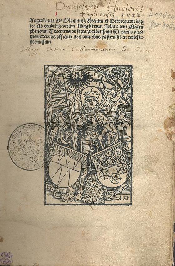Saint Wenceslas in the incanabula Augustinus Olomucensis: De secta Valdensium, printed in 1500 by Konrad Baumgart in Olomouc.

National Library CZ  43 G 97
aleph.nkp.cz/F/?func=direct…