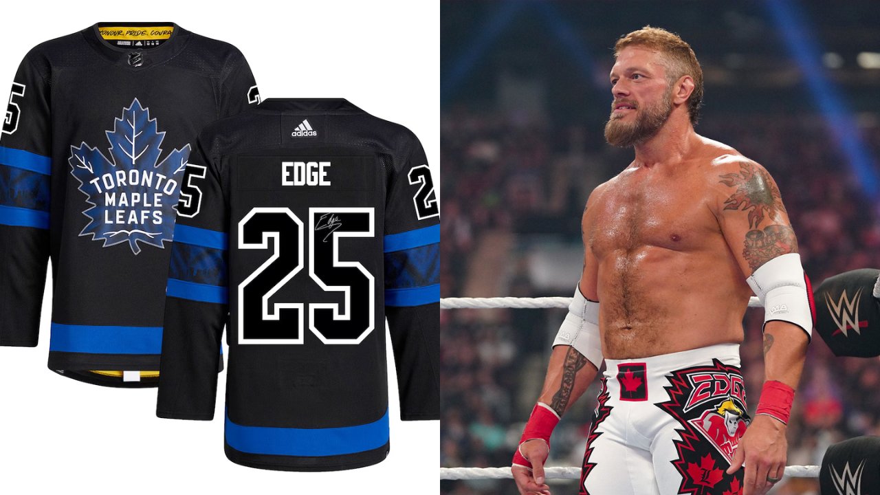 This Signed Edge x Toronto Maple Leafs Jersey is now available at #WWEShop!  Limited edition of ONLY 25! Link in our story. #WWE