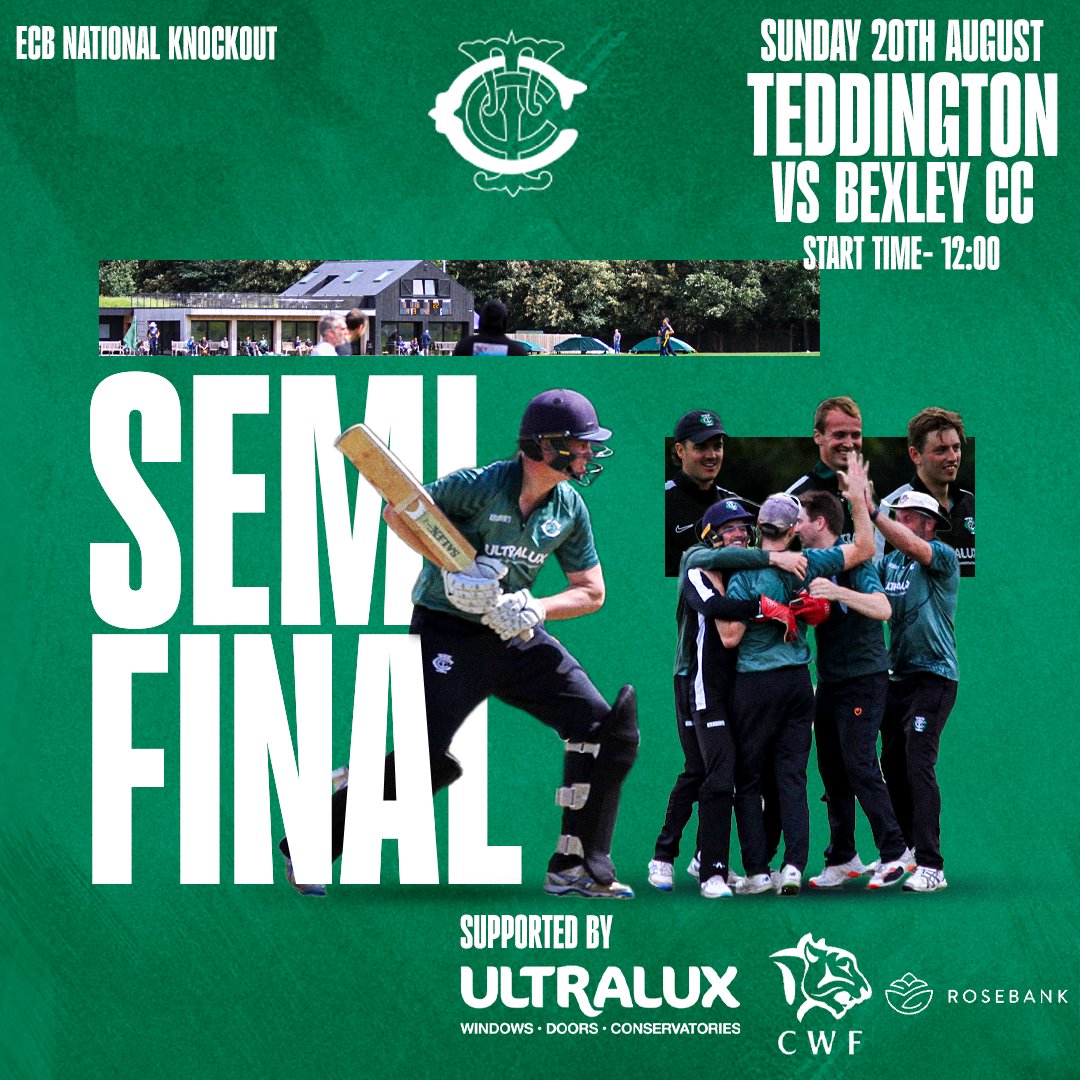 This Sunday at Bushy Park, the ECB National Cup Semi-Final.

We will be showing the Women's World Cup Final on all the TV Screens from  -11.00am

🏏Activities for children from 12.30pm
🏏Bar open and food available all day 

Come and enjoy what is set to be a great day.