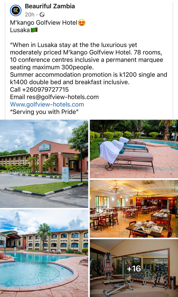 MkangoGolfview's tweet photo. #MkangoGolfviewHotel #hotelsInZambia #Zambia #BeaurifulZambia #LusakaHotels
#servingyouwithpride #Lusaka https://t.co/aynqBcMdhG