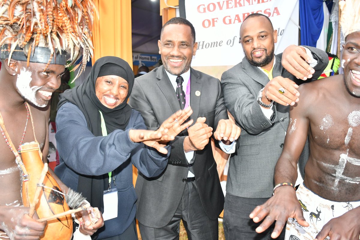 NCPD_Kenya's tweet image. The Director General NCPD @DrAbeySheikh joined @KisiiCounty001 traditional dancers who were entertaining delagates visiting the @GarissaCountyKE booth at the #DevolutionConference2023 in Eldoret
