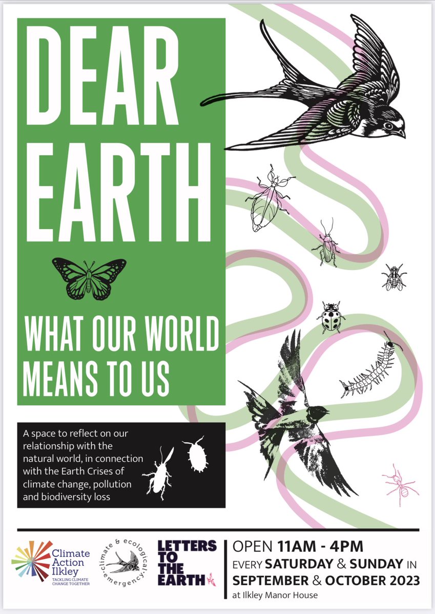 Fantastic interview on @drystoneradiouk this mornings show about the ‘Dear Earth’ exhibition at @ManorHouseIlk starting in September. Listen from about 1:34 into Chris Johnson morning show. Thanks to everyone @letterstoearth_ @CultureDeclares @IlkleyChat #ilkley