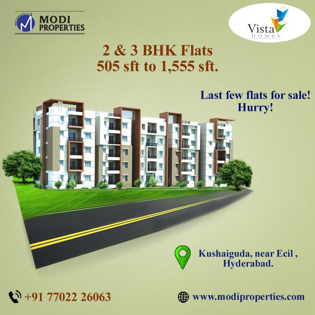 ModiProjectshyd's tweet photo. Last few flats for sale! Hurry!
1,2 & 3 bed room flats.
For more information Call: +91 7702226063
Visit: https://t.co/5v6unynGBw
#modiproperties #vistahomes #flatsforsale #flats #1bhk #kushaiguda #housingmarket https://t.co/jPeqfPQnhF