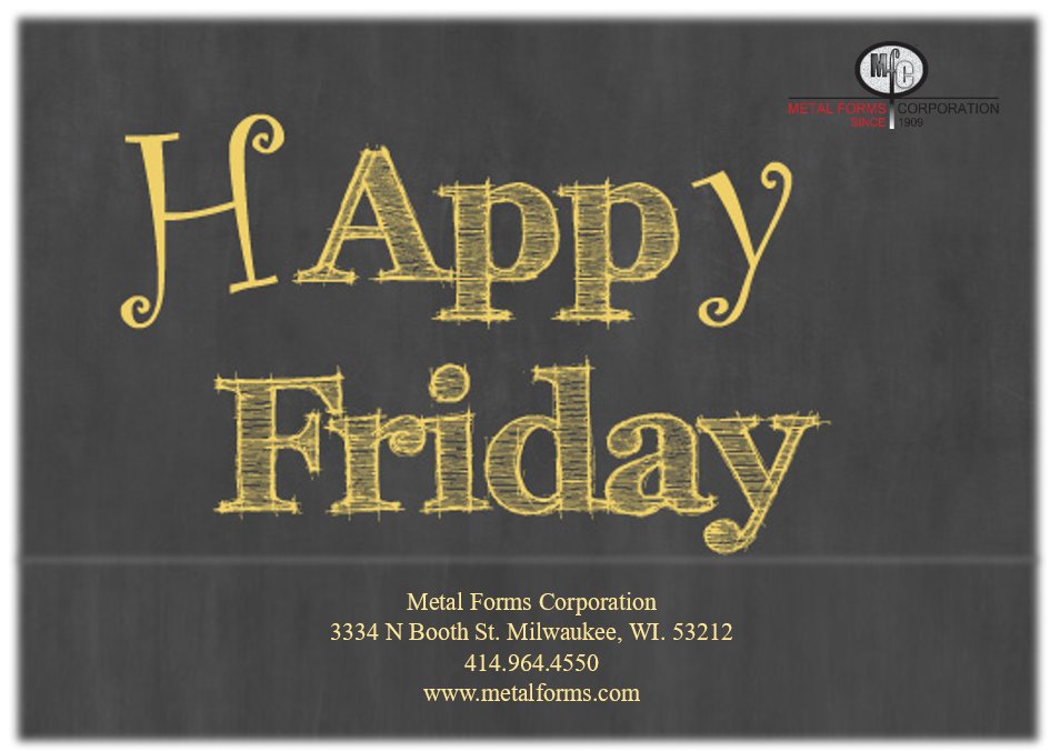 MetalFormsCorp's tweet image. Good morning and Happy Friday friends! Have a job that requires concrete forms or finishing equipment? Contact the #EXPERTS for assistance. #SteelForms #ConcreteFinishers #PolyForms
metalforms.com/contactConcret…
Office: 414.964.4550