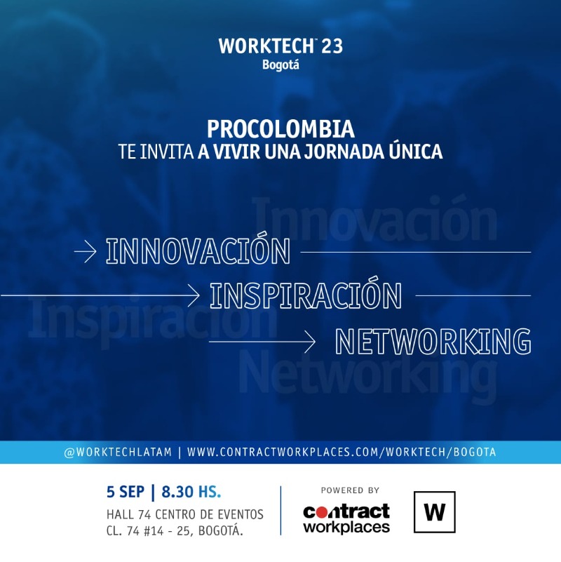 PROCOLOMBIACO's tweet photo. Participe en Worktech 2023, el espacio que reúne a ejecutivos de altos mandos y profesionales de múltiples rubros para intercambiar ideas y nutrirse de nuevas tendencias que llevarán el mundo de los negocios a un nivel superior 🇨🇴💼.

Inscríbase acá ⬇️