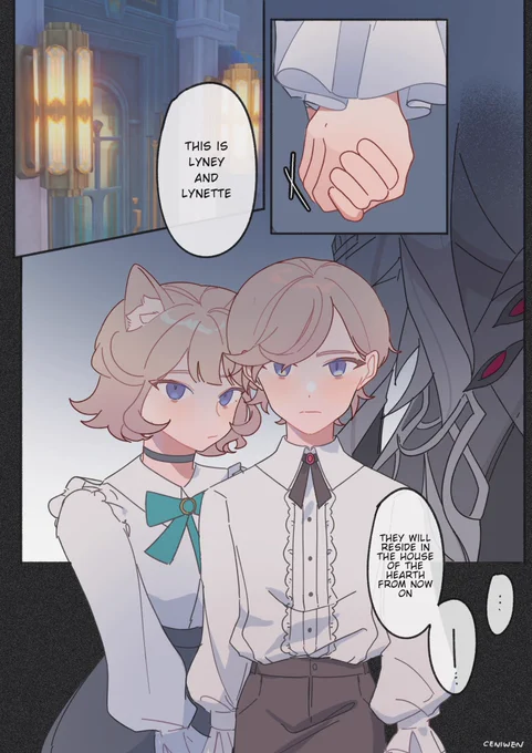first meeting🐱🃏🐧

#lyney #Lynette #freminet #原神 