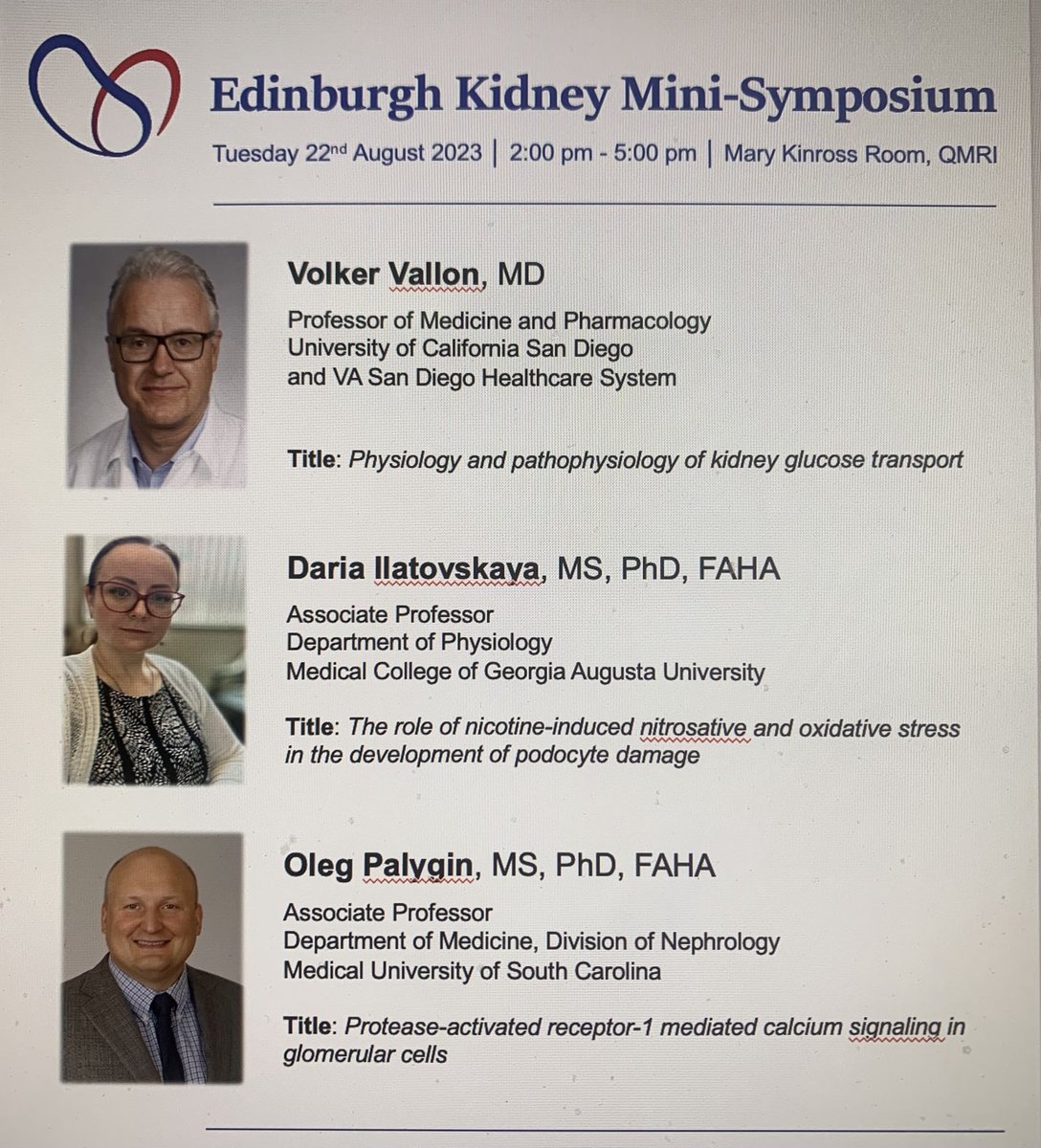 Matt Bailey (@edinburgh_renal) on Twitter photo Looking forward to welcoming 3 great speakers next week <a href="/EdinburghUni/">The University of Edinburgh</a> <a href="/EdinUniCVS/">EdinUniCVS</a> <a href="/EdinburghKidney/">Edinburgh Kidney</a> Looking forward to welcoming 3 great speakers next week <a href="/EdinburghUni/">The University of Edinburgh</a> <a href="/EdinUniCVS/">EdinUniCVS</a> <a href="/EdinburghKidney/">Edinburgh Kidney</a>